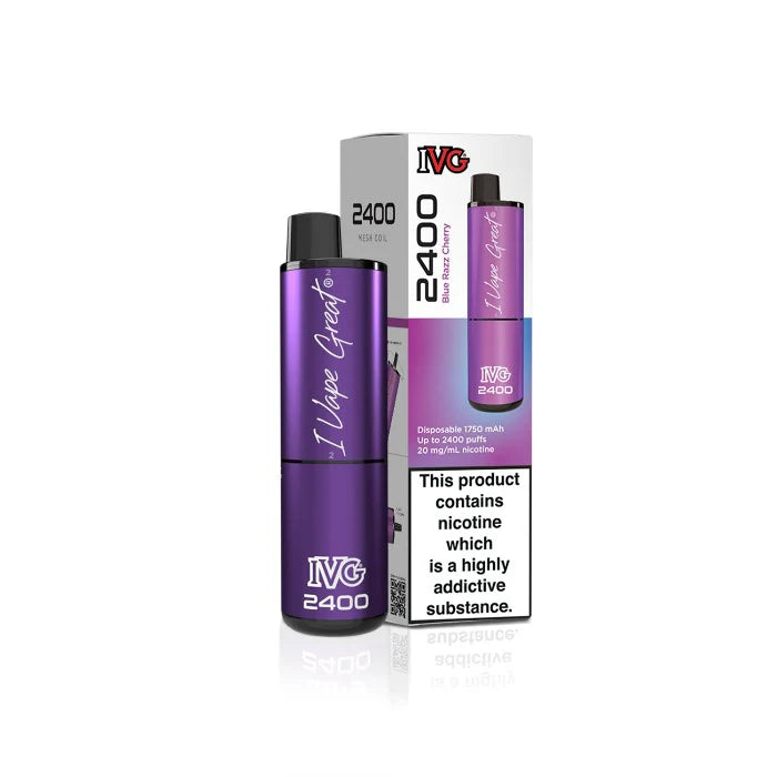 IVG 2400: Blue Razz Cherry Vape (4 Pods) - VapeMatch.co.uk