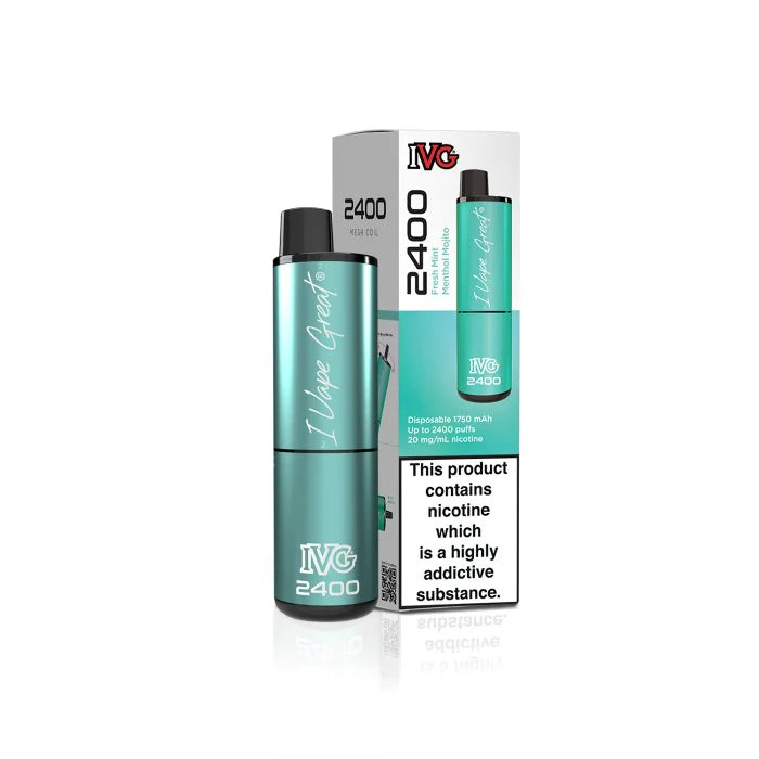 IVG 2400: Fresh Mint Menthol Mojito Vape (4 Pods) - VapeMatch.co.uk