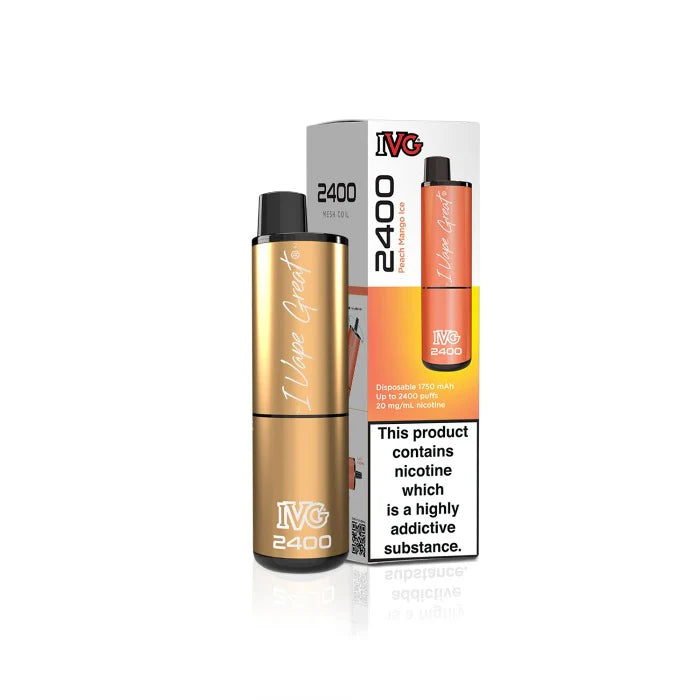 IVG 2400: Peach Mango Ice Vape (4 Pods) - VapeMatch.co.uk