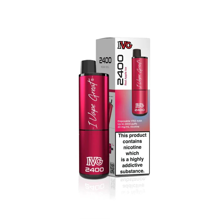 IVG 2400: Red Apple Ice Vape (4 Pods) - VapeMatch.co.uk