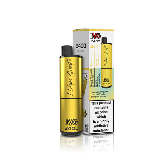 IVG 2400: Banana Edition 4 in 1 Multi Flavour Vape - VapeMatch.co.uk