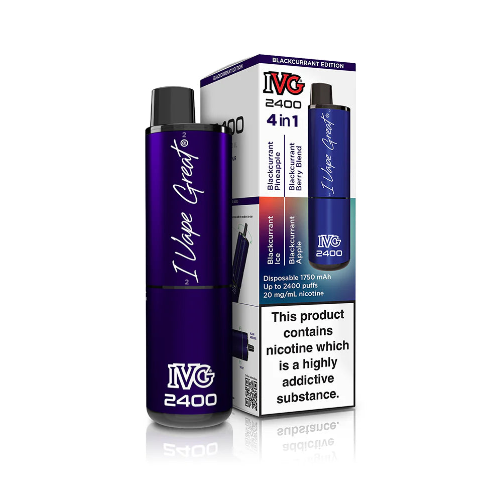 IVG 2400: Blackcurrant Edition 4 in 1 Multi Flavour Vape - VapeMatch.co.uk