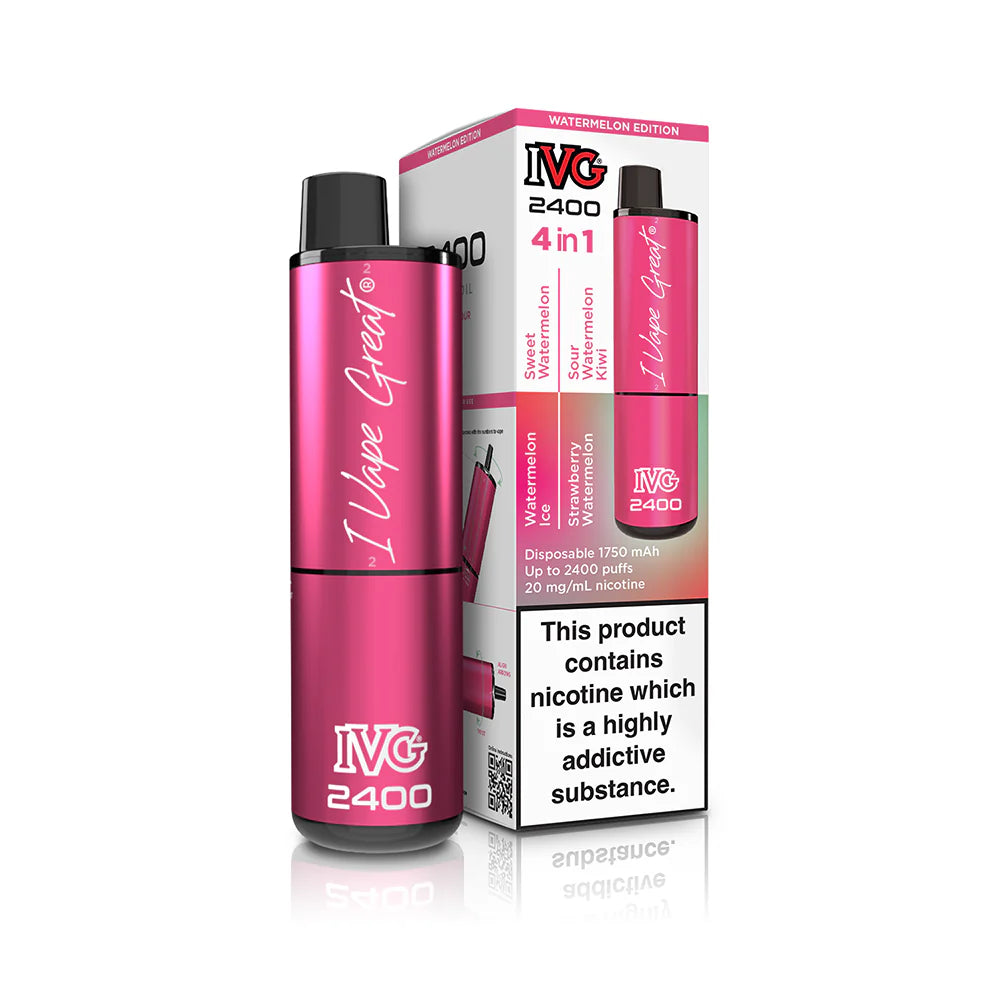 IVG 2400: Watermelon Edition 4 in 1 Multi Flavour Vape - VapeMatch.co.uk