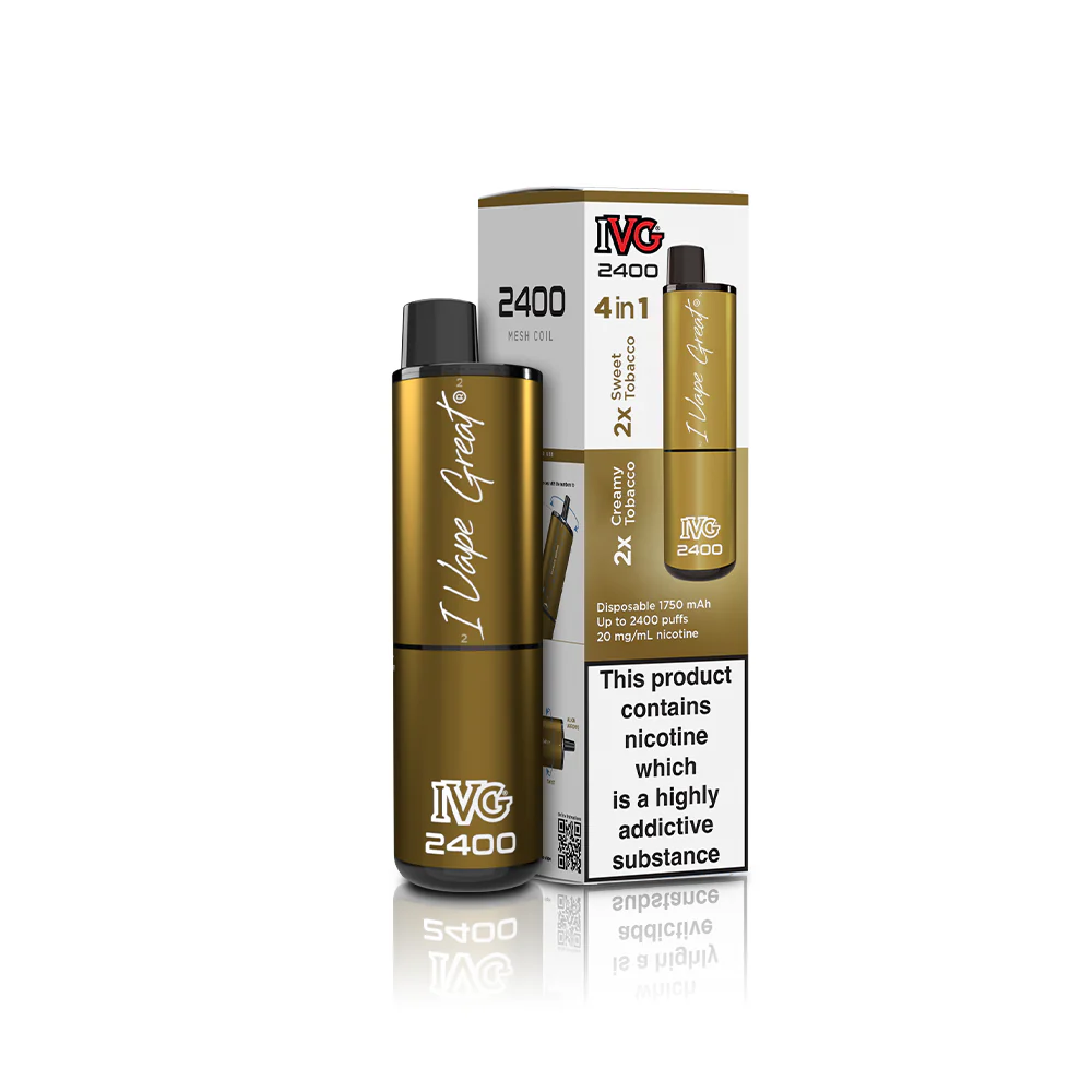 IVG 2400: Tobacco Edition 2 in 1 Multi Flavour Vape - VapeMatch.co.uk