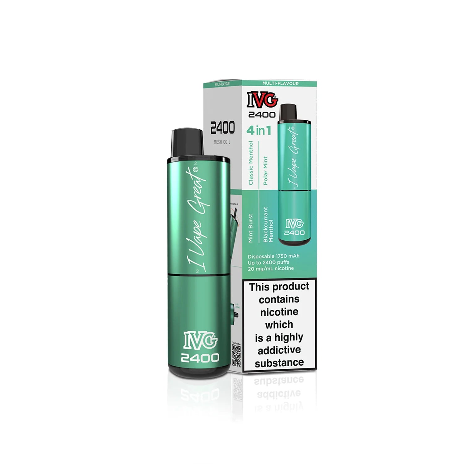 IVG 2400: Menthol Edition 4 in 1 Multi Flavour Vape - VapeMatch.co.uk