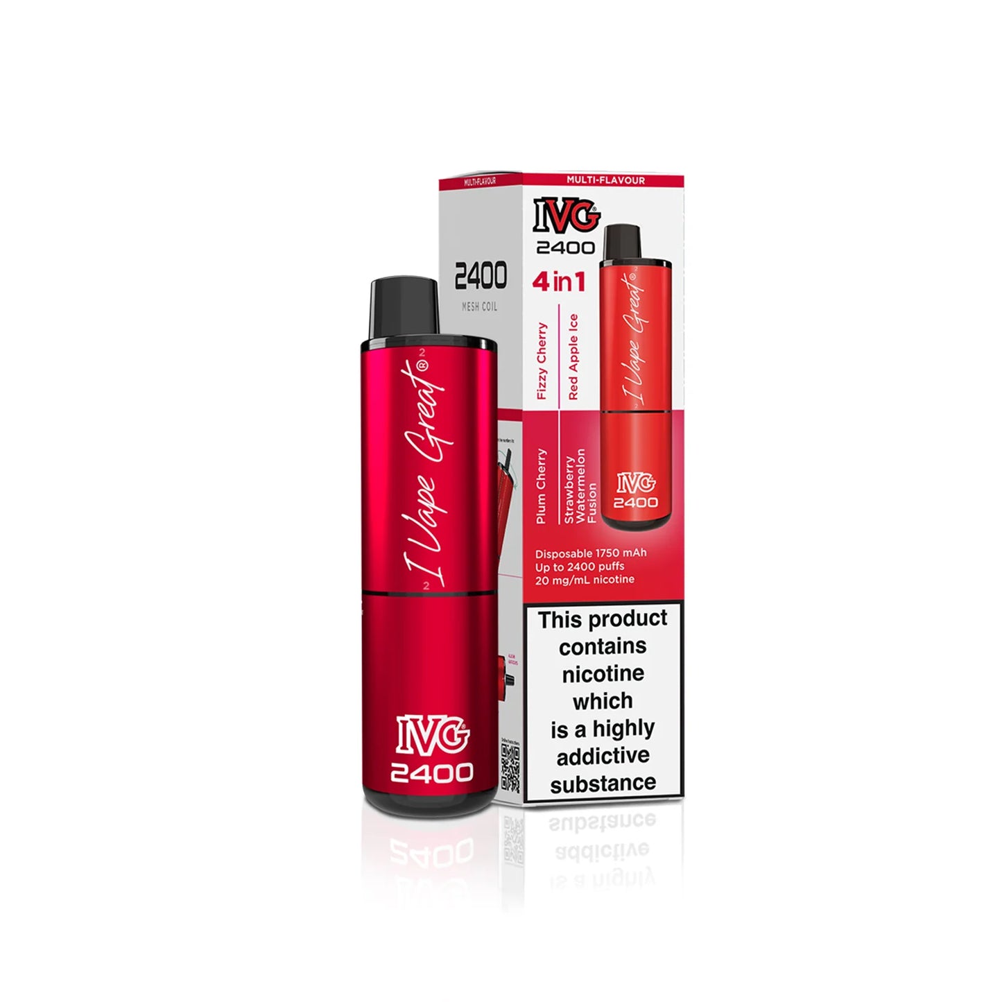 IVG 2400: Red Edition 4 in 1 Multi Flavour Vape - VapeMatch.co.uk