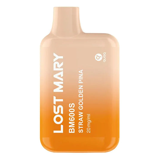 Lost Mary Straw Golden Pina - BM600S 20mg Disposable Vape - VapeMatch.co.uk