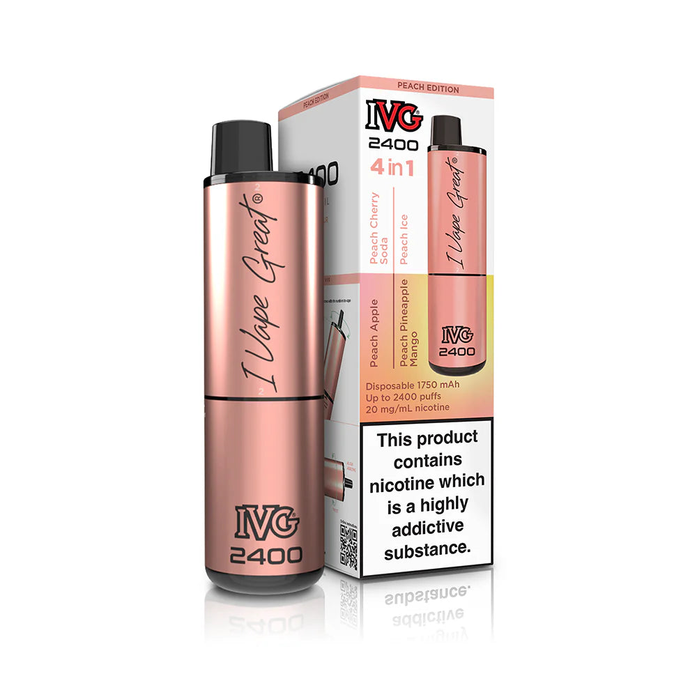 IVG 2400: Peach Edition 4 in 1 Multi Flavour Vape - VapeMatch.co.uk