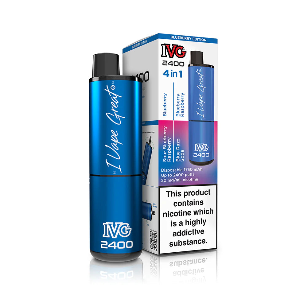 IVG 2400: Blueberry Edition 4 in 1 Multi Flavour Vape - VapeMatch.co.uk