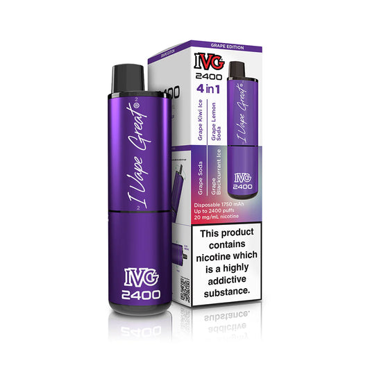 IVG 2400: Grape Edition 4 in 1 Multi Flavour Vape - VapeMatch.co.uk